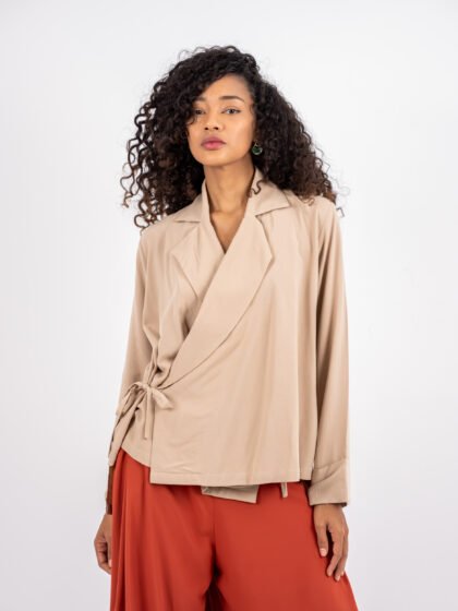 Beige Top with Side Tie